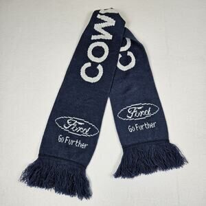 Dallas Cowboys Ford Scarf Go Further Blue Knit Winter NFL Football Texas Fringe